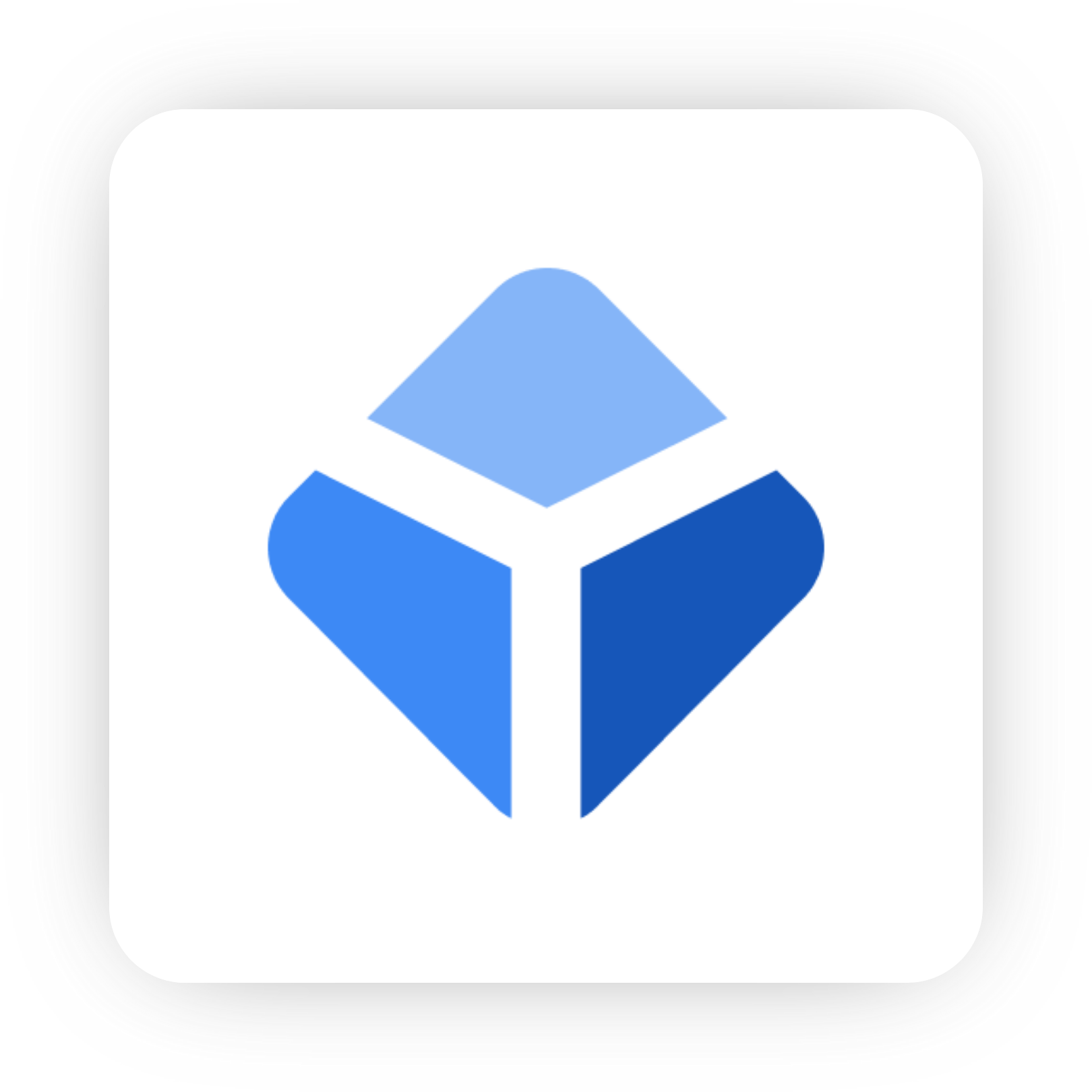 Blockchain.com wallet app icon – blue geometric shape on white background.